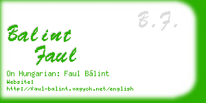 balint faul business card