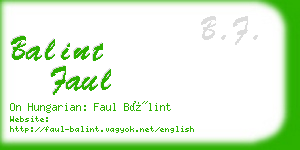 balint faul business card